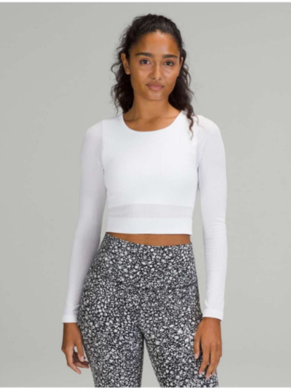 Lululemon Ebb to Street Cropped Ribbed Long Sleeve Shirt